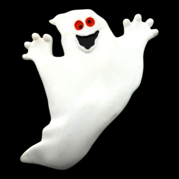 VTG 1989 Hallmark Halloween Ghost Barrette Hair Clip Boo! Slide Clasp 4.25" - Picture 2 of 5